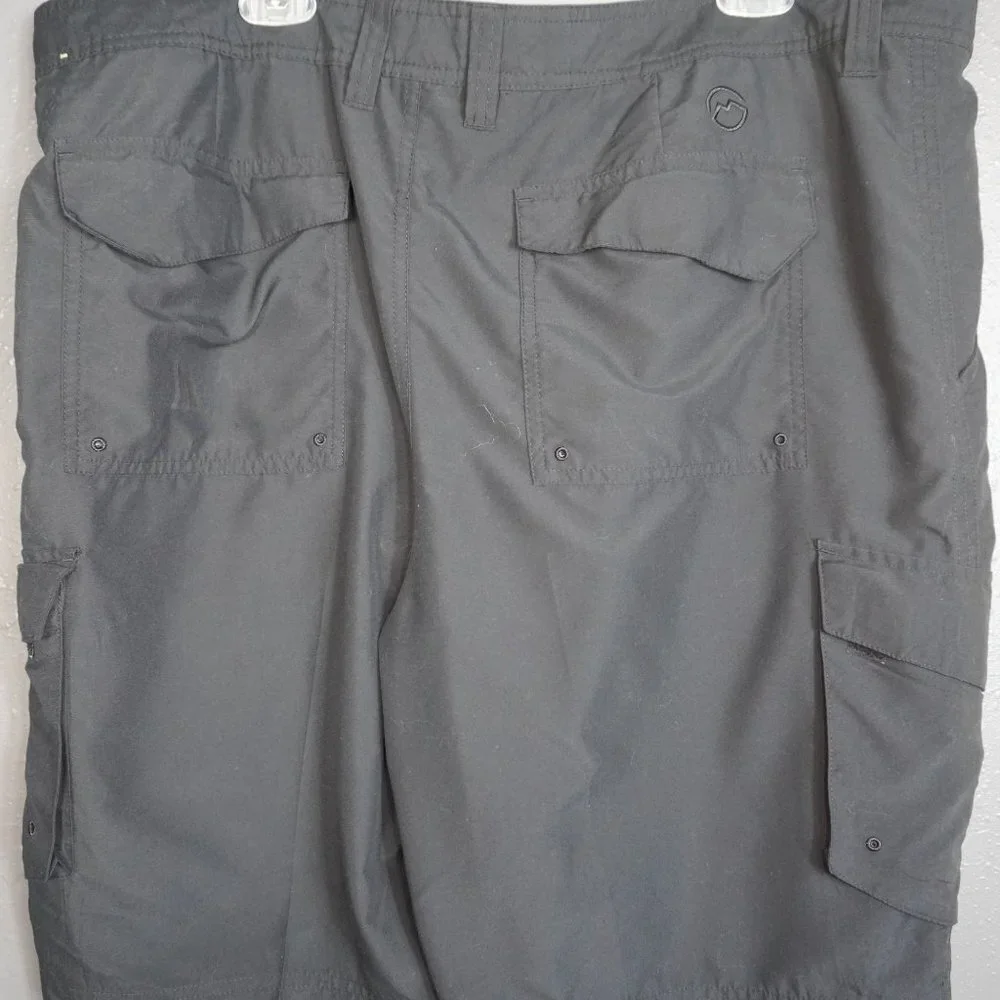 Magellan Outdoor Mens Khaki And Black Bundle (2) Fishing Cargo Shorts Size 42